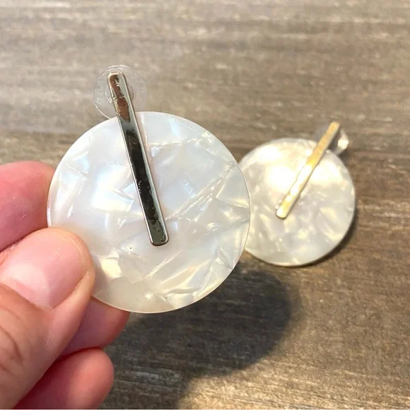 BaubleBar White Abalone Earrings - Picture 2 of 3